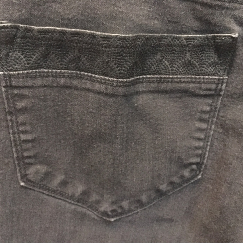 NYDJ Jeans Womens 24W Plus Black Denim Straight Leg Stretch 25.5” Inseam Petite